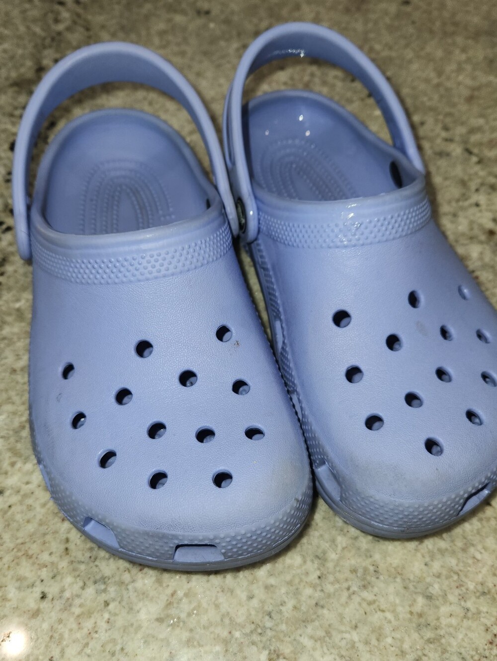 Crocs Kids Classic Clogs Blue Purple Size J2 GUC